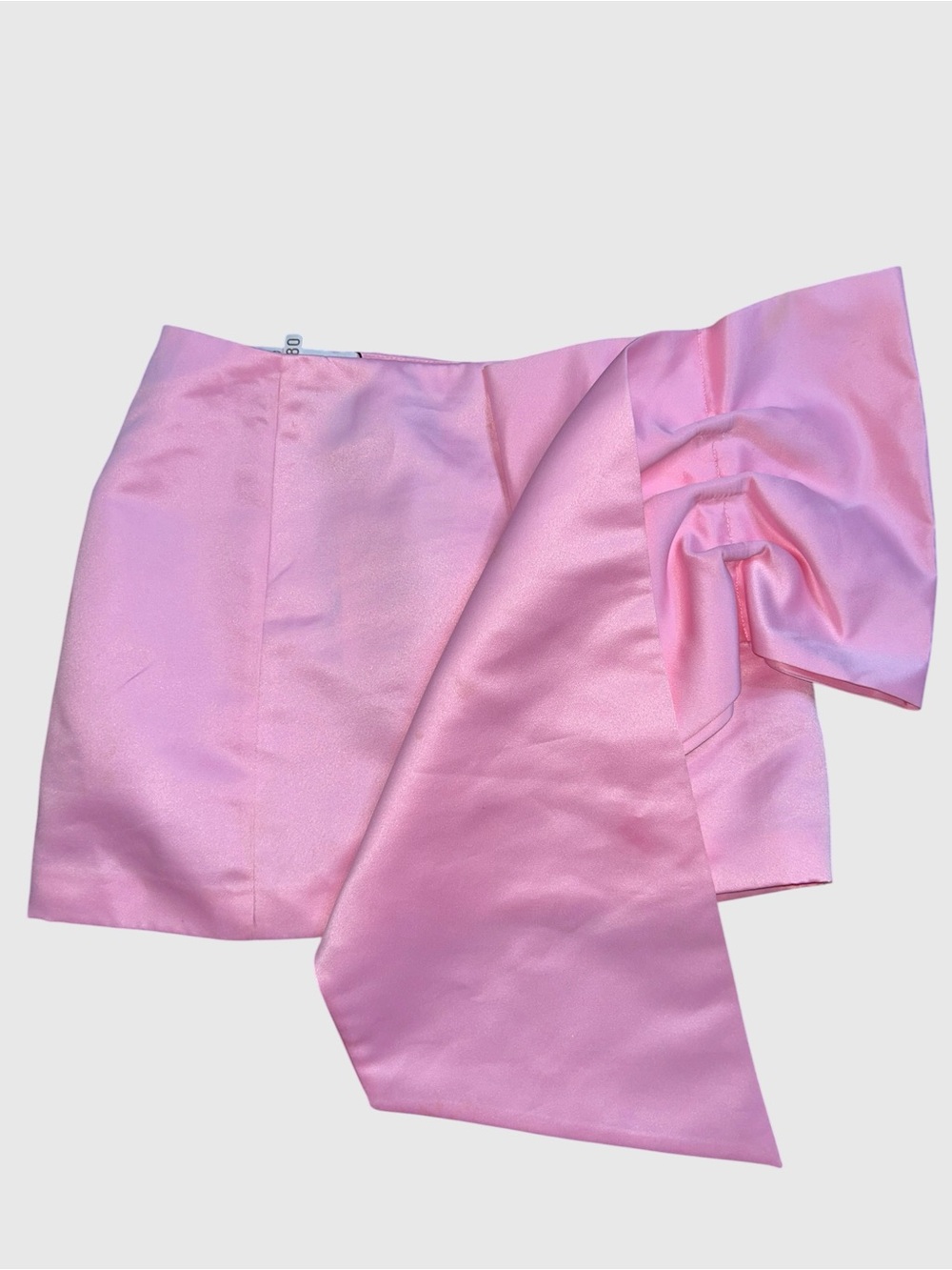 Zara Limited Edition Pink Satin Mini Skirt with Oversized Bow Detail
